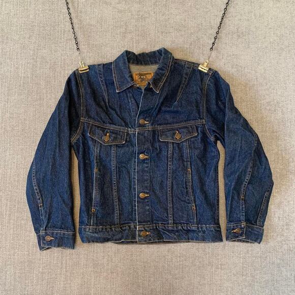 Other Jackets & Blazers - Vintage 90s Plain Pockets dark blue denim jacket